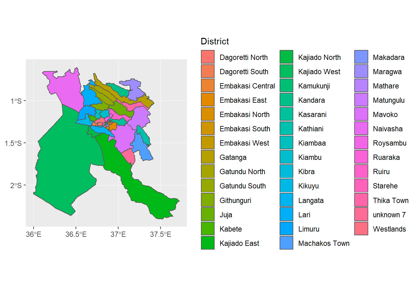 Districts in Kenya