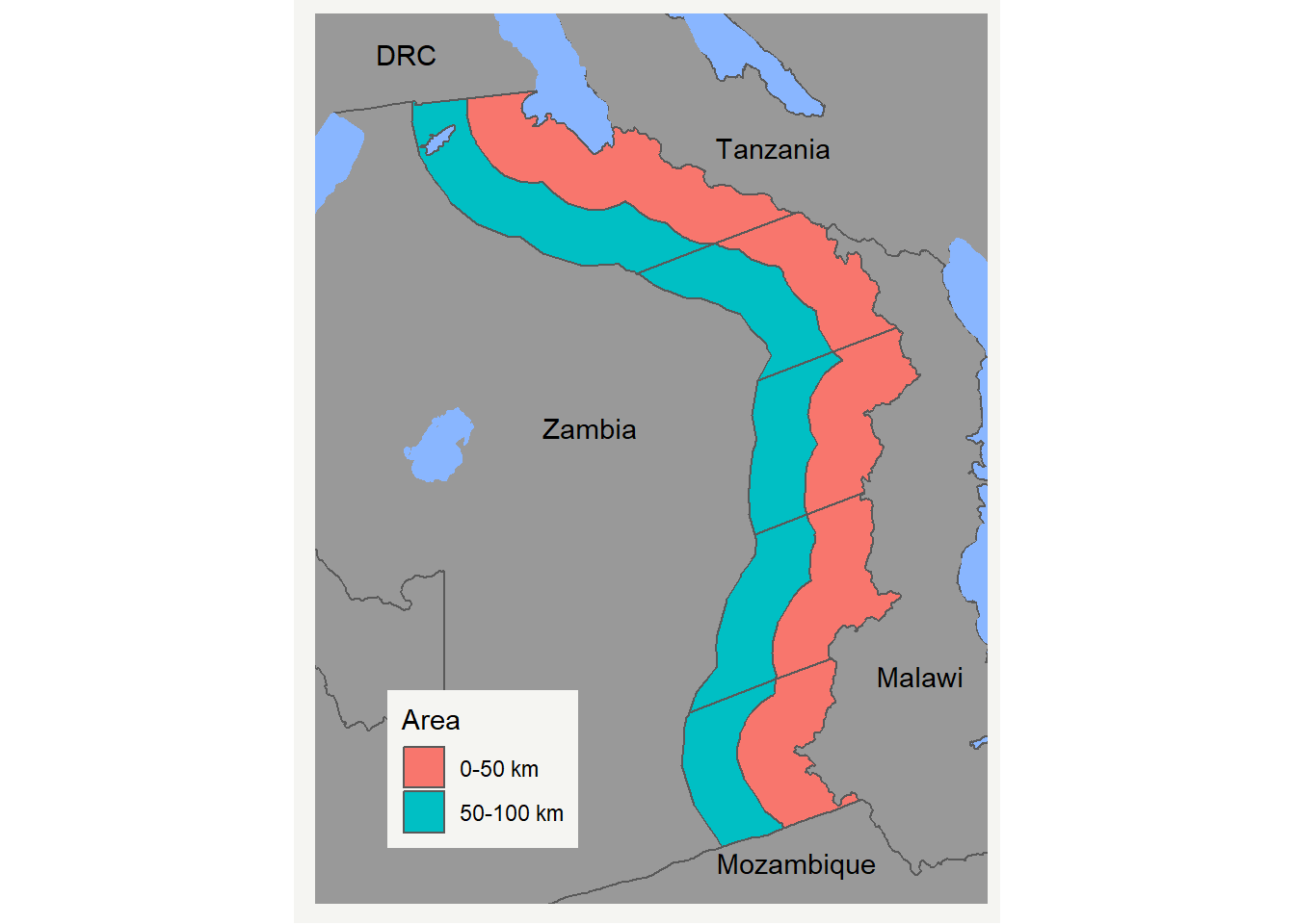 Sampling area in Zambia.